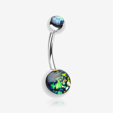 Opal Sparkle Shower Basic Belly Button Ring-Black